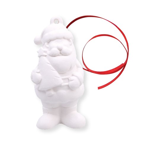 Plaster Santa Ornament - Each