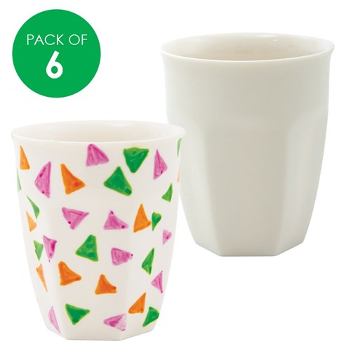 Porcelain Latte Mugs - Pack of 6