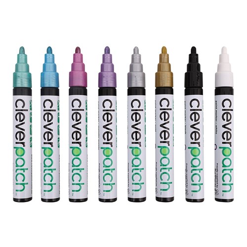 CleverPatch Paint Markers - Bullet Tip - Metallic - Pack of 8 Colours