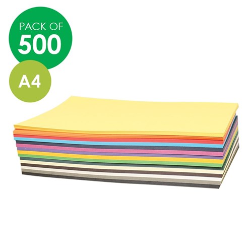 Rainbow Cover Paper - Assorted Colours - A4 - Pack of 500