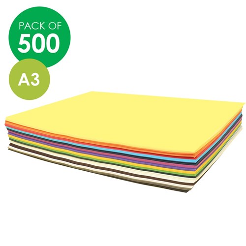 Rainbow Cover Paper - Assorted Colours - A3 - Pack of 500