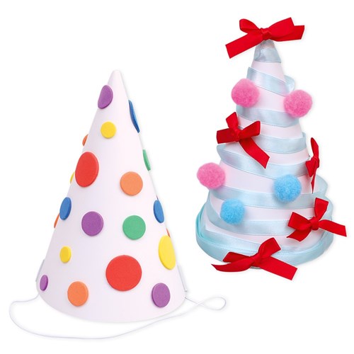 Cardboard Party Hats - White - Pack of 10