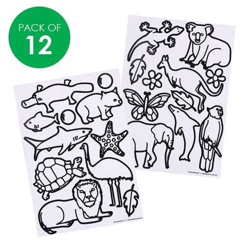 Fuzzy Art Stickers - Pack of 12 Sheets