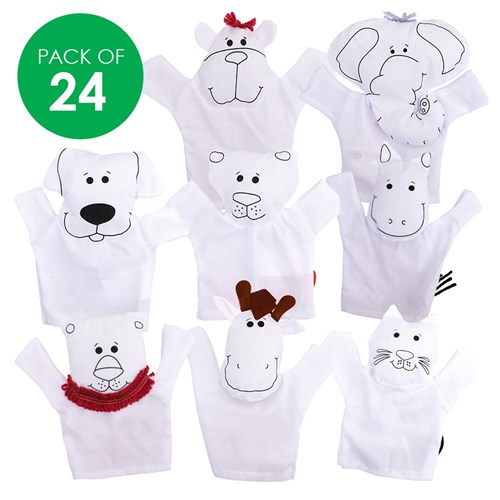 Cotton Animal Puppets - Pack of 24