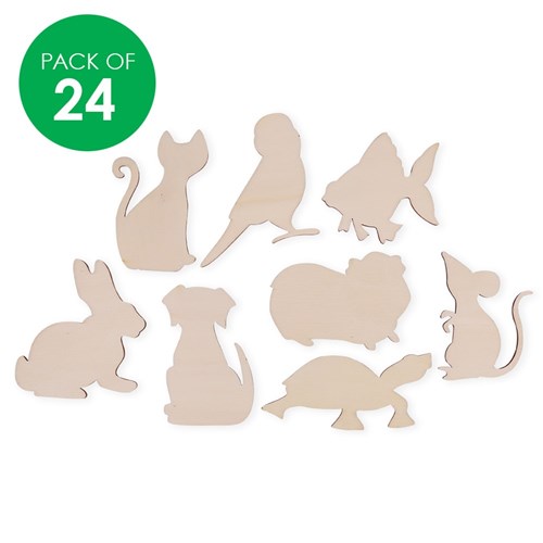 Wooden Pet Shapes - Pack of 24