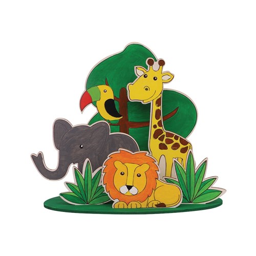 Wooden Dioramas - Jungle Animals - Pack of 10