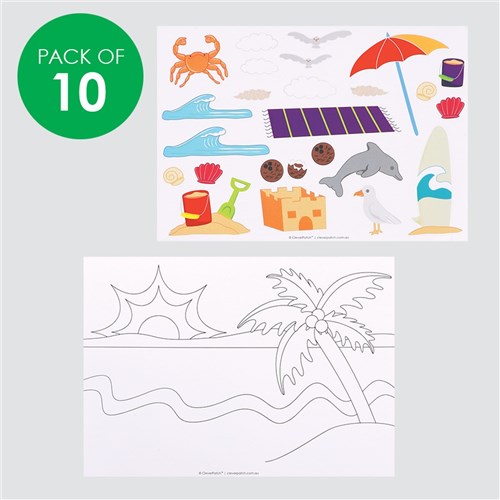 Sticker Scenes - Beach - Pack of 10