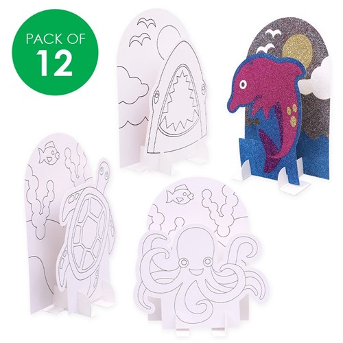 3D Sticky Art Scenes - Sea Animals - Pack of 12