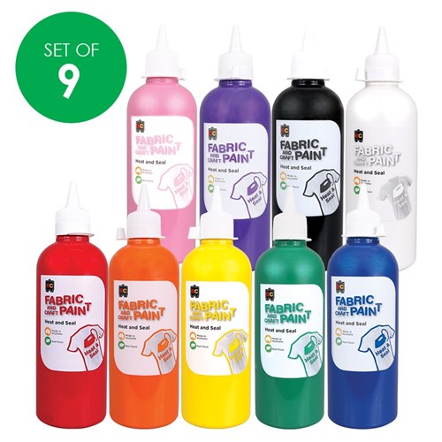 EC Fabric Paint - 500ml - Set of 9 Colours