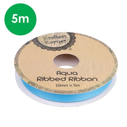 Ribbed Ribbon - Blue - 5 Metres