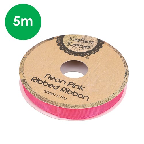 Ribbed Ribbon - Pink - 5 Metres