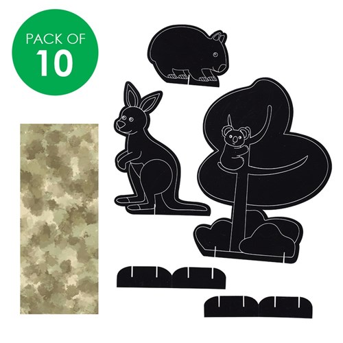 3D Printed Scratch Board Scenes - Australian Animals - Pack of 10