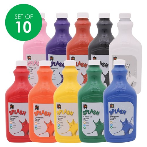 Splash Acrylic Paint - 2L - Set of 10 Colours