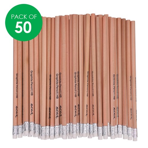 Mont Marte Triangular Graphite HB Pencils - Pack of 50