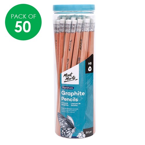Mont Marte Triangular Graphite HB Pencils - Pack of 50