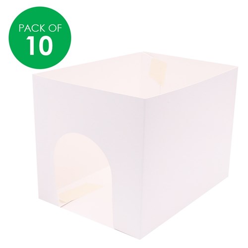 Cardboard Houses - White - Pack of 10
