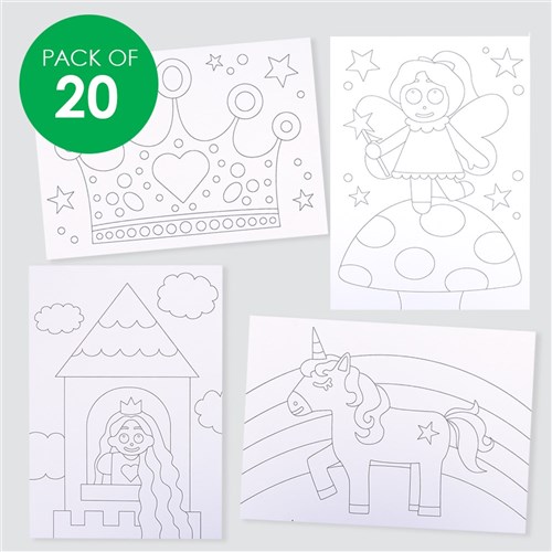 Fairy Tale Sticky Art Sheets - Pack of 20