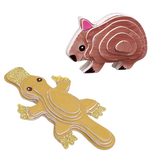 3D Cardboard Puzzles - Australian Animals - Set of 40