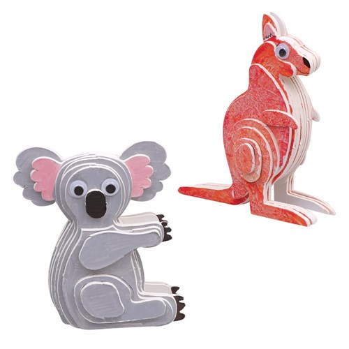 3D Cardboard Puzzles - Australian Animals - Set of 40