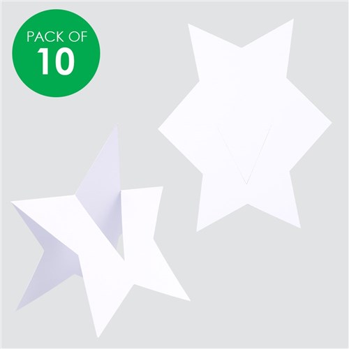 Cardboard Star Greeting Cards - White - Pack of 10