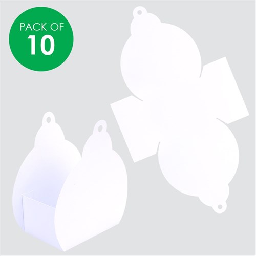 Cardboard Bauble Treat Holders - White - Pack of 10