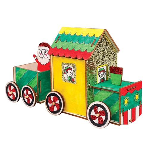 3D Wooden Christmas Train - Each