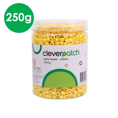 Pony Beads - Yellow - 250g Tub