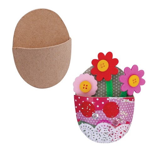 Papier Mache Pocket with Magnet - Oval