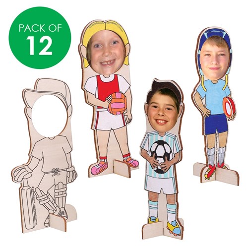 3D Wooden Sports Character Frames - Pack of 12