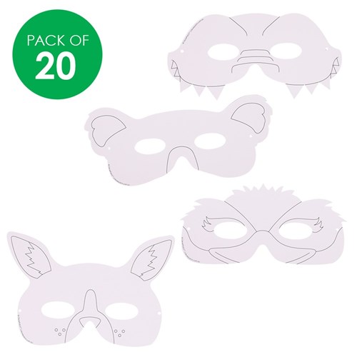 Cardboard Masks - Aussie Animals - Pack of 20