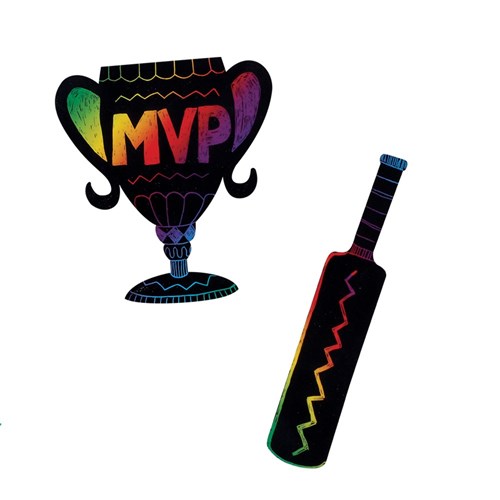 Scratch Board Sports Shapes - Pack of 24