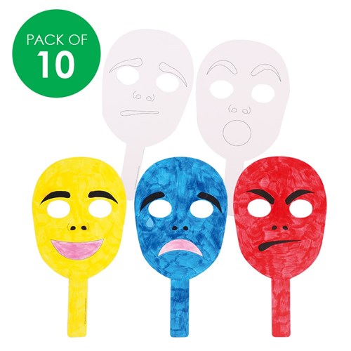 Cardboard Emotions Masks - Pack of 10