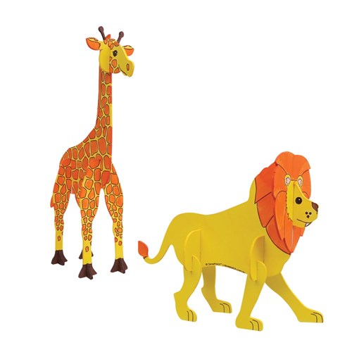 3D Cardboard Jungle Animals - Pack of 12