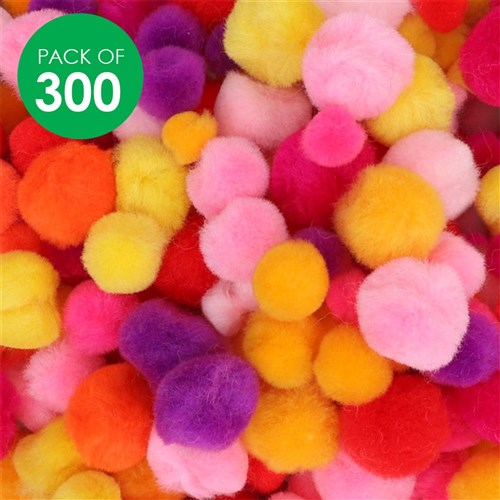 Pom Poms - Warm Colours - Pack of 300