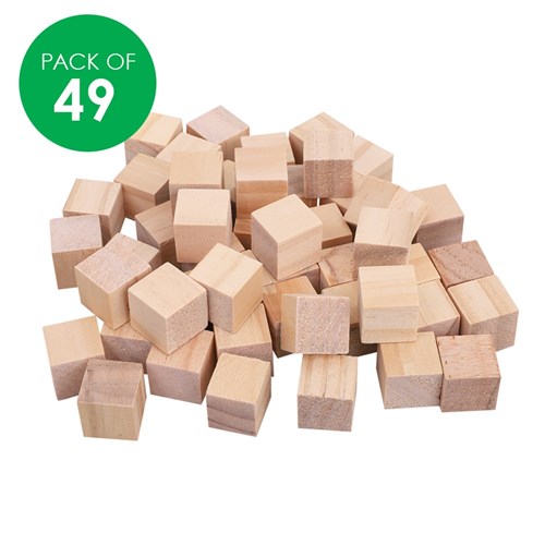 Small Wooden Cubes - Pack of 49