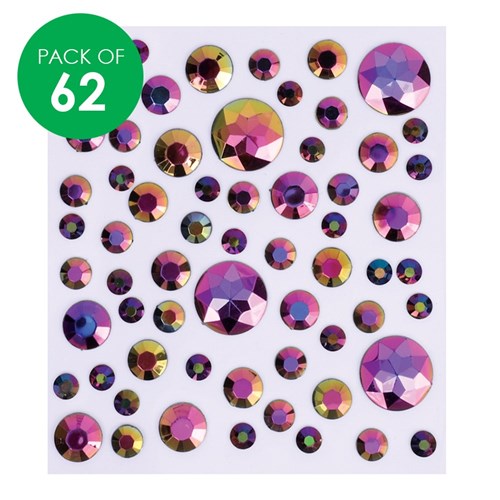Self-Adhesive Round Rhinestones - Pack of 62