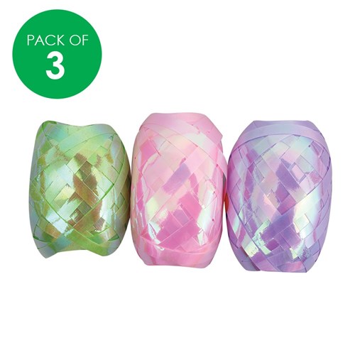 Curling Ribbon - Pastel Mix - 10 Metres - Pack of 3