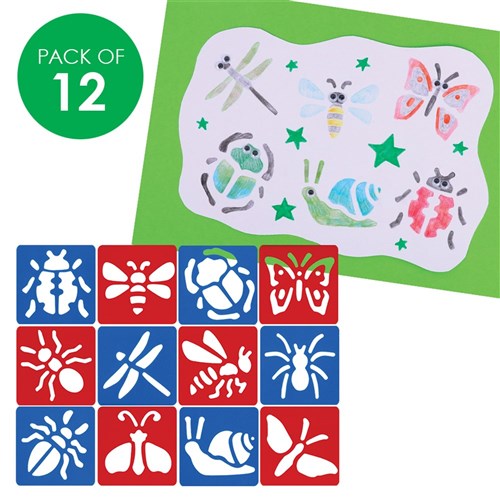 Minibeasts Stencils - Pack of 12