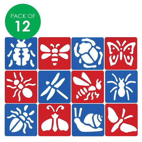 Minibeasts Stencils - Pack of 12
