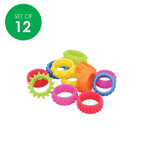 Textured Fidget Rings - Pack of 12