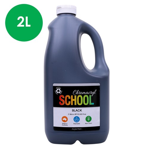 Chromacryl School Acrylic Paint - Black - 2L