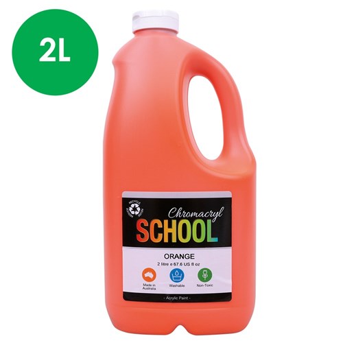Chromacryl School Acrylic Paint - Orange - 2L