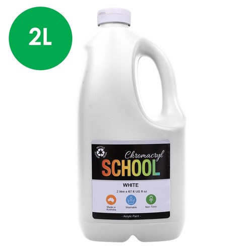 Chromacryl School Acrylic Paint - White - 2L
