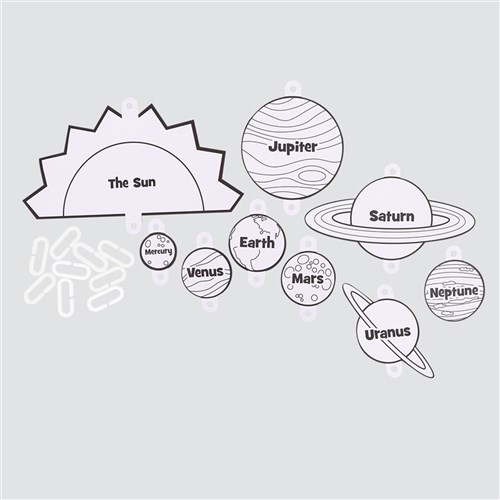 Solar System Cardboard Wall Hanger - Each Set