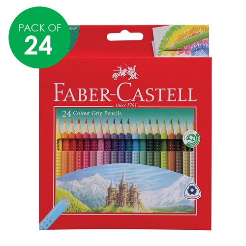 Faber-Castell Grip Triangular Coloured Pencils - Pack of 24