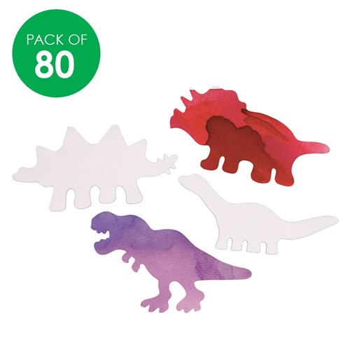 Colour Diffusing Dinosaur Shapes - Pack of 80