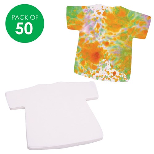 Colour Diffusing Shirt Shapes - Pack of 50