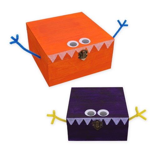 Wooden Square Storage Boxes - Set of 2
