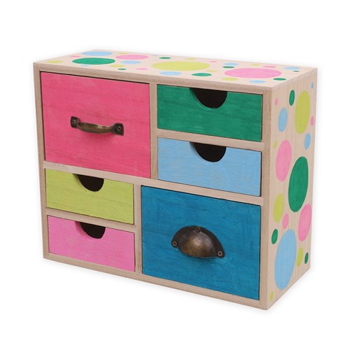 Wooden Desk Organiser - 6 Drawers