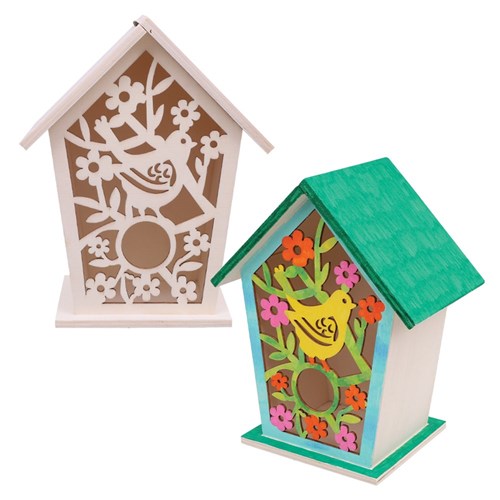 Wooden Birdhouse Storage Box - Cutout Detail - Each